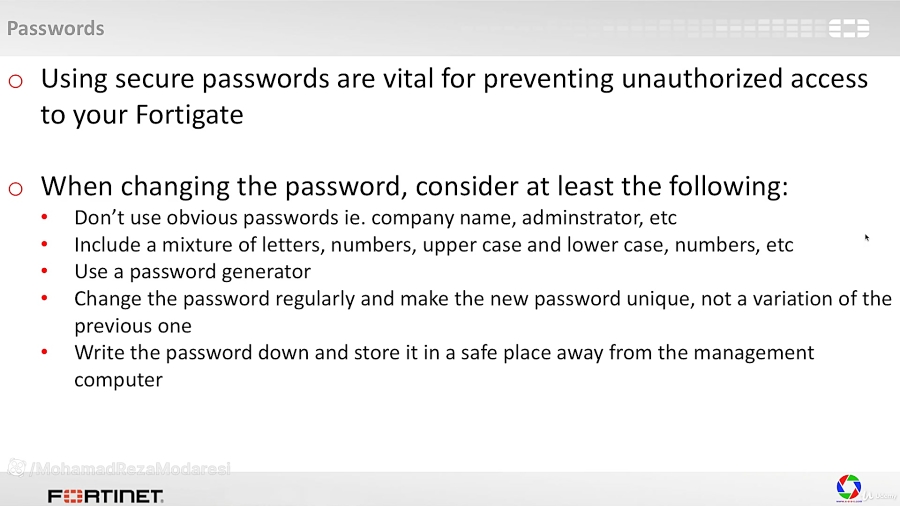 FortiGate Passwords and FortiGate Password Policy