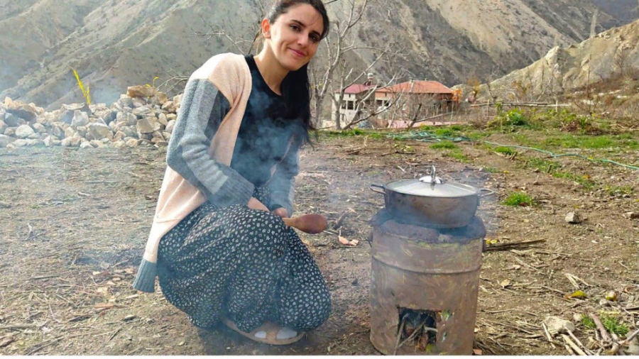 ساخت اجاق گاز قابل حمل با گل و چوب اجاق گاز قدیمی زندگی روستایی من
