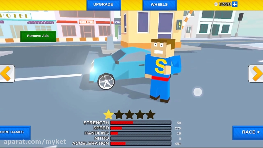 Car Craft Blocky City Race - inspired on MineCraft