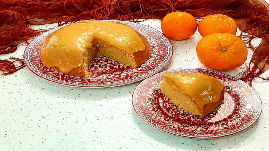 طرز تهیه آموزش کیک پرتقال خانگی با سس پرتقال تابه ای و روی گاز بدون فر و همزن