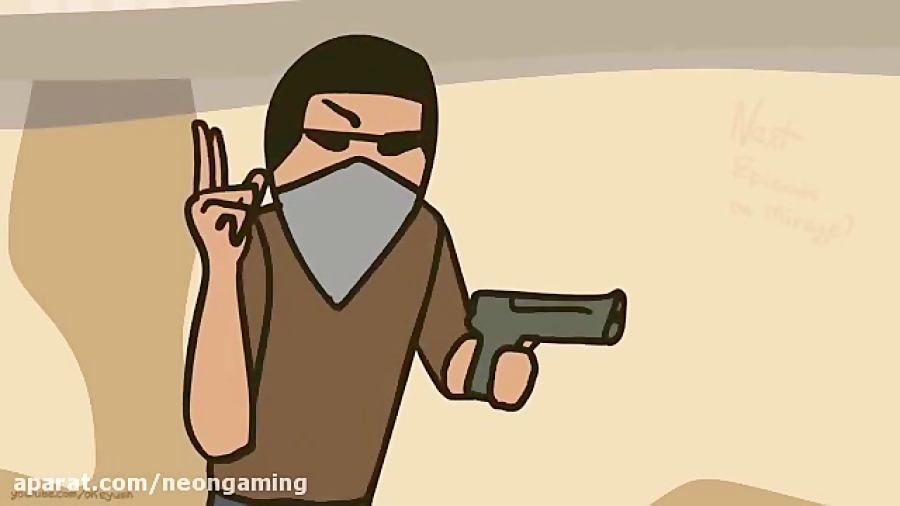 CS:GO Cartoon. Special 2 Typical throwing of grenades