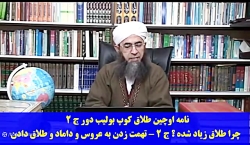 ج 2 _تهمت زدن به عروس و داماد و به سبب آن طلاق دادن. ج 2 _تهمت زدن به عروس و داماد و به سبب آن طلاق دادن.
