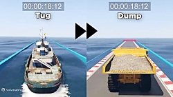 مقایسه کامیون بزرگ با قایق در بازی GTA 5 ONLINE