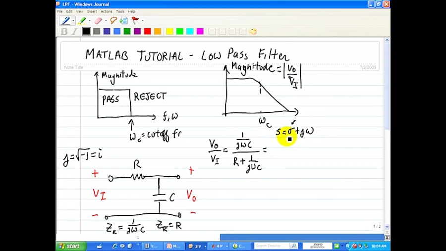 high pass filter matlab simulink