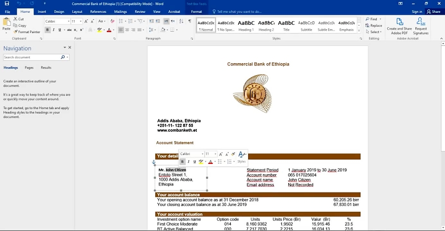 ethiopia-commercial-bank-of-ethiopia-bank-statement-template