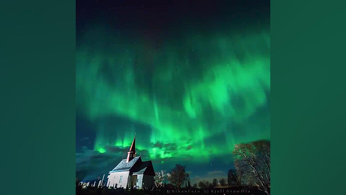 سوئد وشفق های قطبی زمان15ثانیه