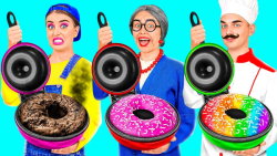 چالش غذایی  دونات پنیری  بانوا...