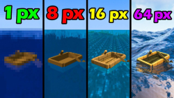 کیفیت قایق با پیکسل های مختلف ؟!! [Minecraft]ماینکرفت ماین کرافت ماینکرافت