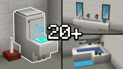 آموزش ساخت 20 وسیله توالت و حمام در ماینکرفت !!! Minecraft ماینکرفت ماین کرافت