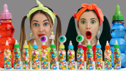 چالش خوراکی یام یام بطری آبنبا...