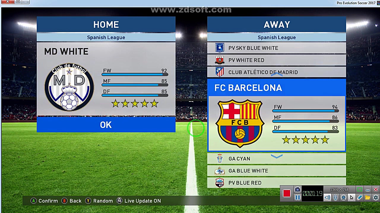 گیم بازی real vs barsa pes2017 کامپیوتر PC زمان828ثانیه