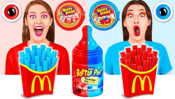 چالش قرمز آبی غذایی  خوردن چیز...