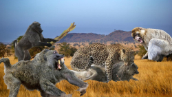 باورنکردنی وقتی بابون ها پلنگ...