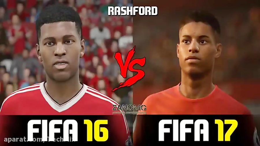 مقایسه ای کوتاه بین شکل بازیکنان در فیفا 16 و فیفا 17