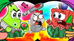 چالش غذایی هندوانه باب و پاتری...