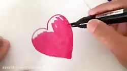 طراحی قلب سه بعدی آسان  نقاشی...