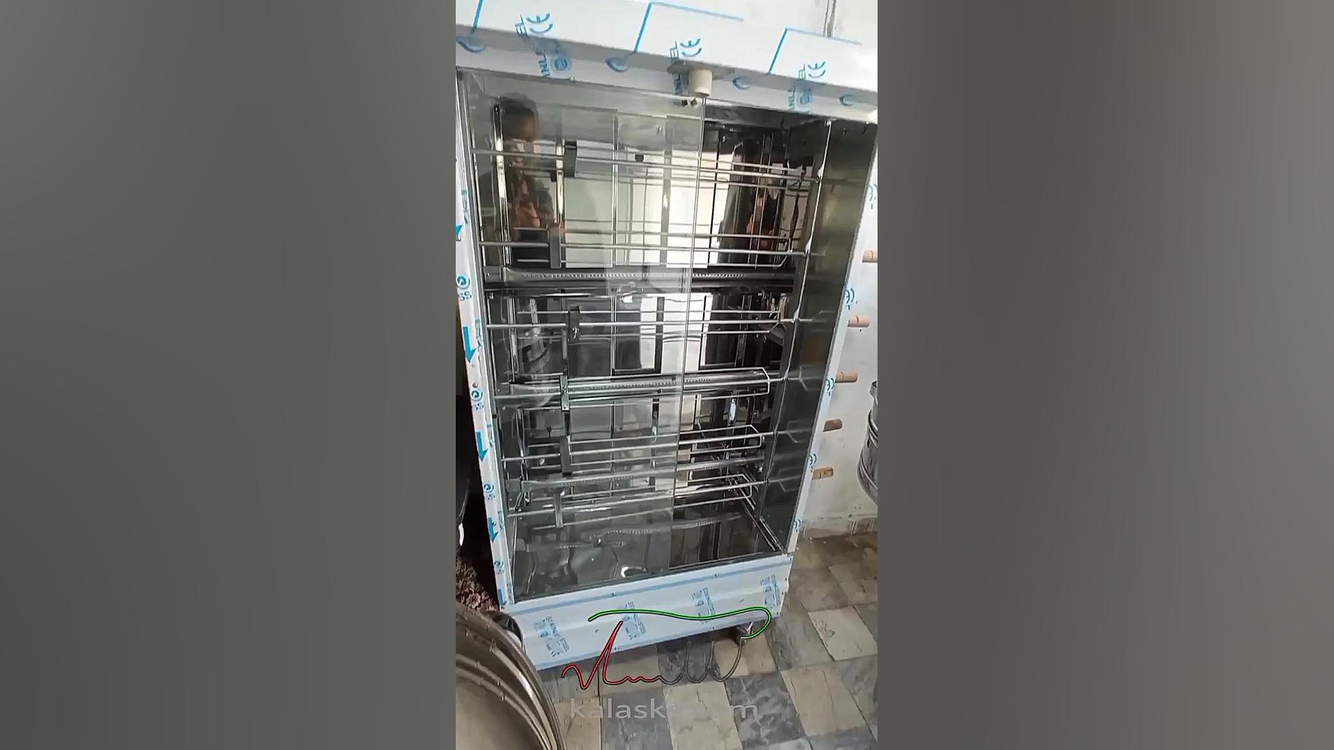 فیلم معرفی دستگاه فر جوجه گردان صنعتی سایت کالانیوم مرغ بریان بریون ۶ سیخه زمان31ثانیه
