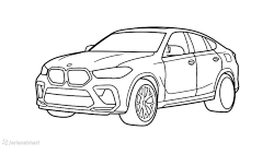 نقاشی هنرمندانه ماشین بی ام و BMW X6 M