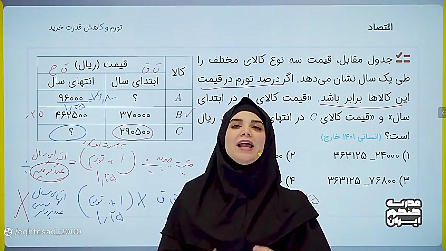 اقتصاددهم درس نهم تورم جلسه۱۶ مدرسه کنکورایران بااستادمینومالکی آر اف فرکشنال