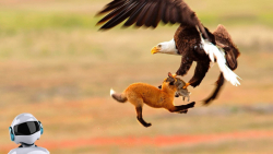 جنگ حیوانات وحشی  روباه در عمل...