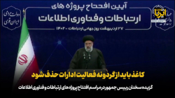 آیت الله رئیسی: کاغذ باید از گردونه فعالیت ادارات حذف شود آیت الله رئیسی: کاغذ باید از گردونه فعالیت ادارات حذف شود