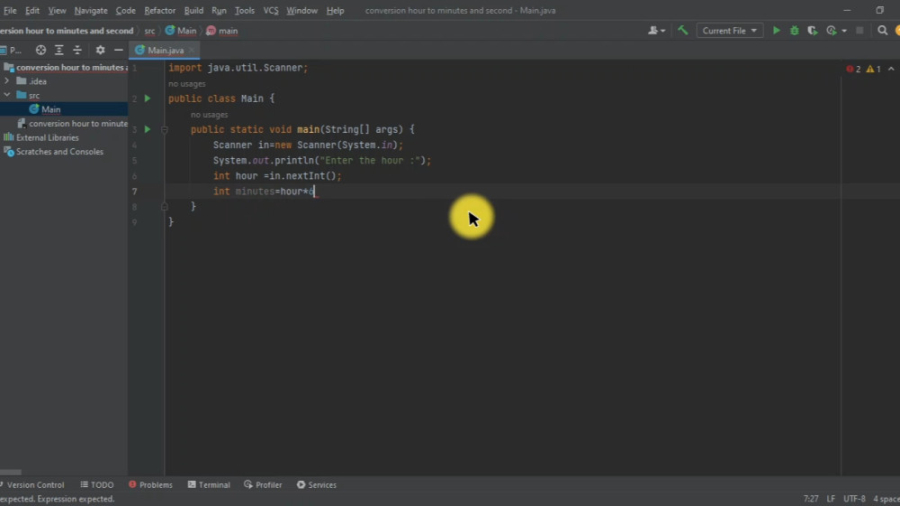 conversion hour to minutes and second