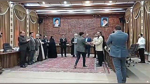 تجلیل شهردار و اعضای شورای اسلامی شهر تبریز از حسین رضایی قهرمان ورزشی ترمیم سوختگی