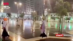 بارش زیبای باران سحرگاهی در مسجدالنبی بارش زیبای باران سحرگاهی در مسجدالنبی