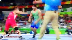 لحظه لخت شدن مربی كشتی مغولستا...