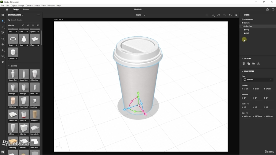 نرم افزار مدل سازی سه بعدی Adobe Dimension - معرفی ایده ها | قسمت 14 از 51 زمان519ثانیه