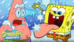 باب اسفنجی و پاتریک در برف زمس...