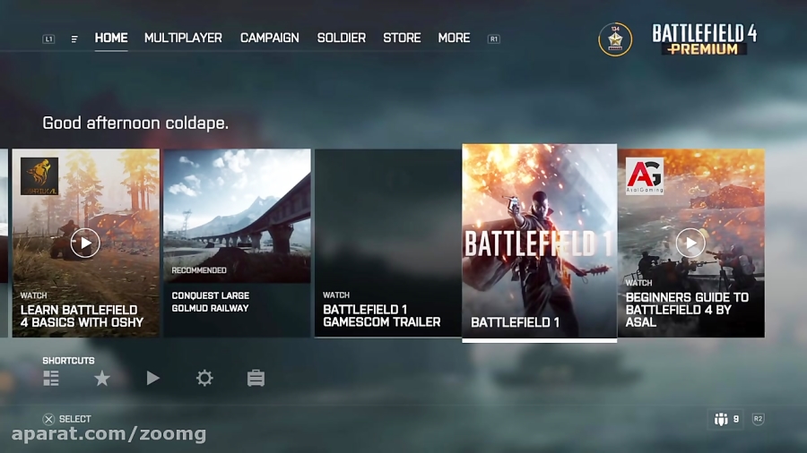 رابط کاربری جدید Battlefield 4 - زومجی