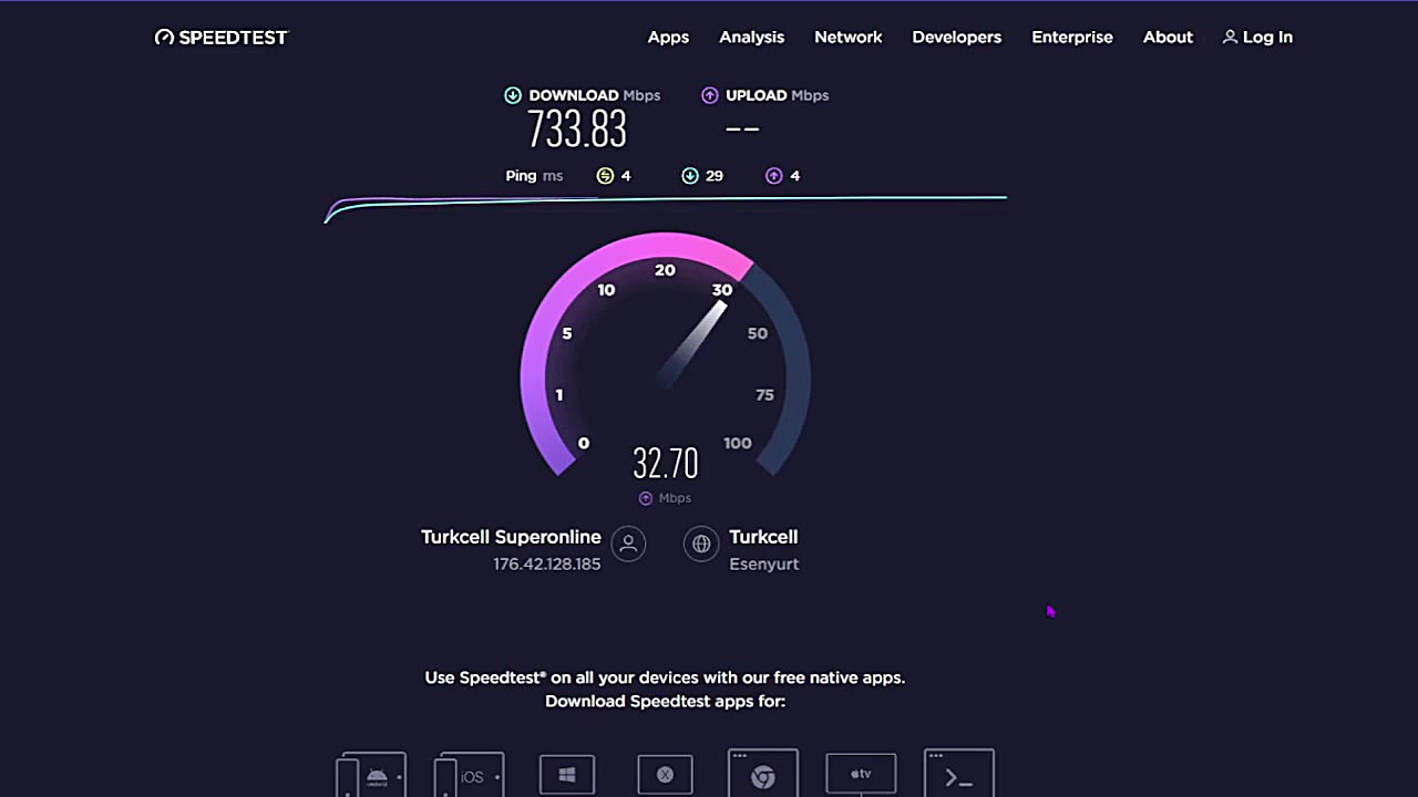 تست سرعت اینترنت فیبر نوری Turkcell superonline در ترکیه اکستنشن تاج دندان