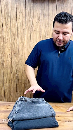 شلوار جین مام استایل زغالی سایز بزرگ مردانه