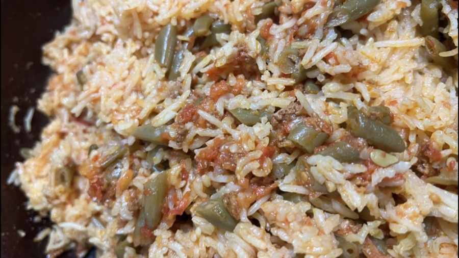 دمپختی لوبیا پلو با گوجه فرنگی