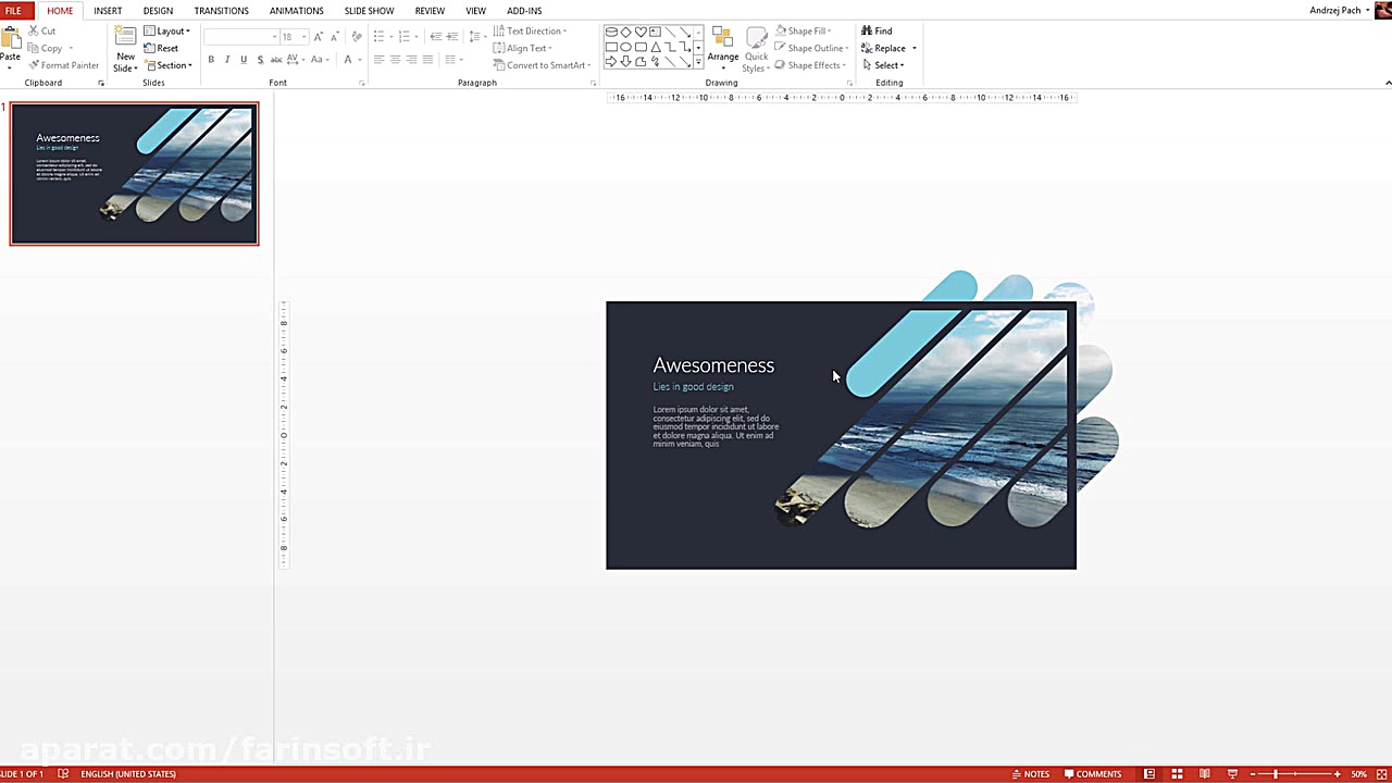 دانلود آموزش طراحی اسلایدهای بسیار زیبا و حرفه ای بوسیل پرتاب نعل