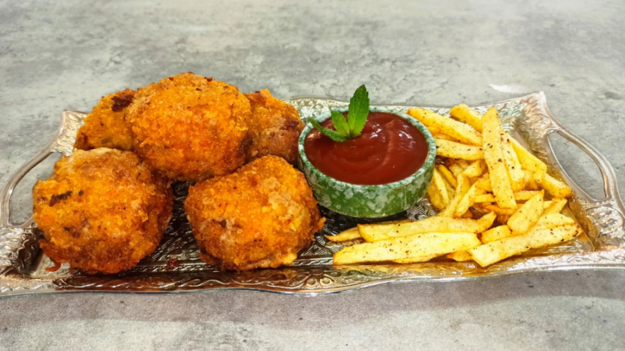 توپک گوشت چرخکرده با پنیر پیتزا/Meatballs with pizza cheese زمان280ثانیه