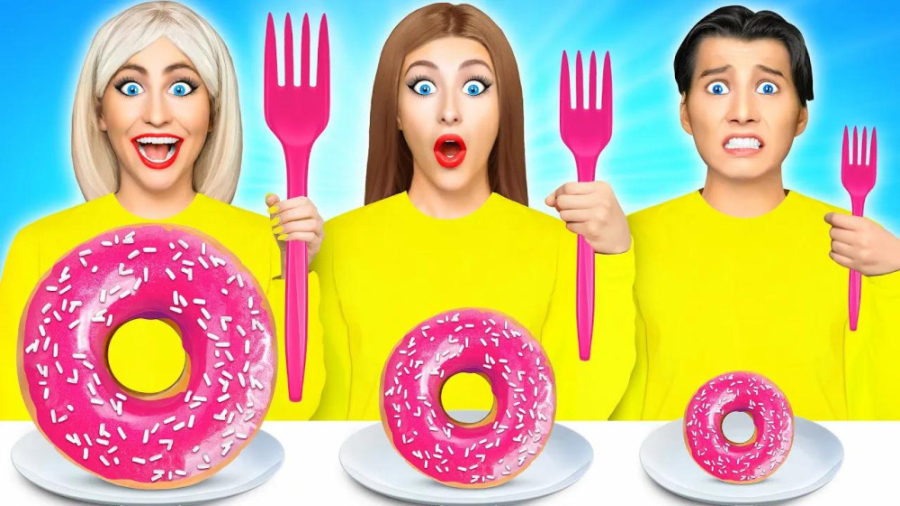 چالش غذایی  چالش خنده دار دونا...