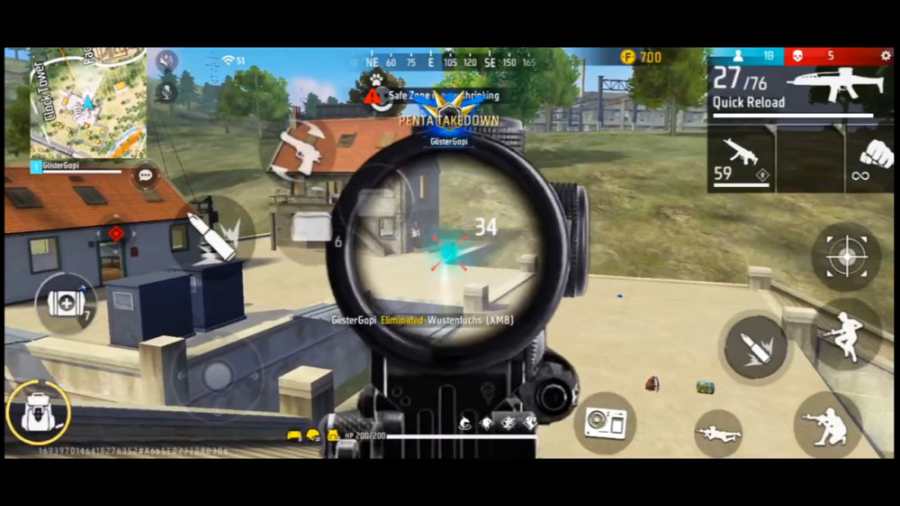 تست گیمینگ بازی FREE FIRE روی گوشی Vivo V29e یوتیوبر کله‌پوک