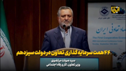 مرتضوی: ۴۴همت سرمایه گذاری تعاون در دولت سیزدهم مرتضوی: ۴۴همت سرمایه گذاری تعاون در دولت سیزدهم