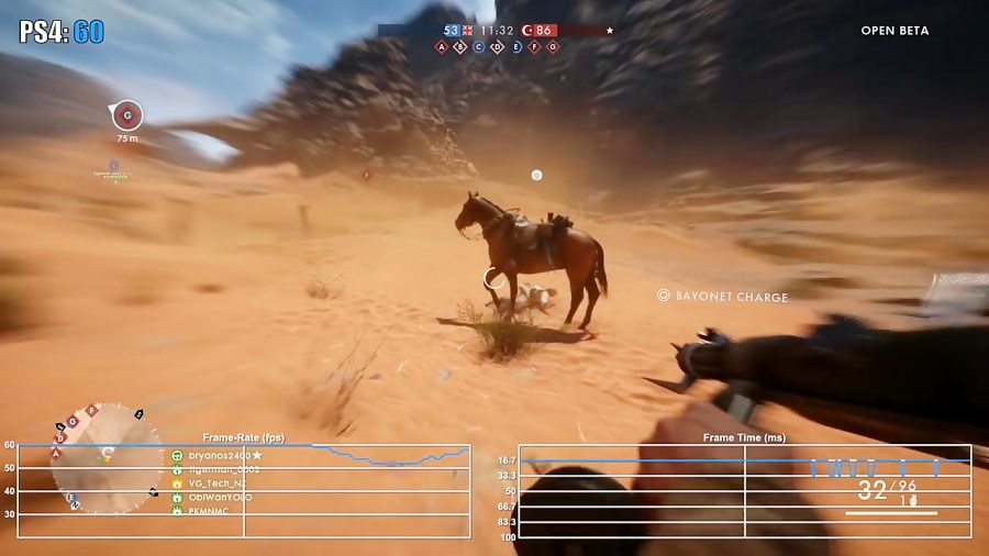 فریم ریت بازی Battlefield 1 Conquest Mode نسخه PS4