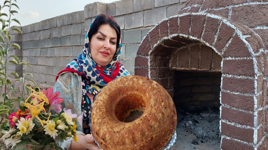 آموزش پخت خوشمزه ترین نان گردو در آتش تنور  زندگی روستایی _آشپزی در طبیعت