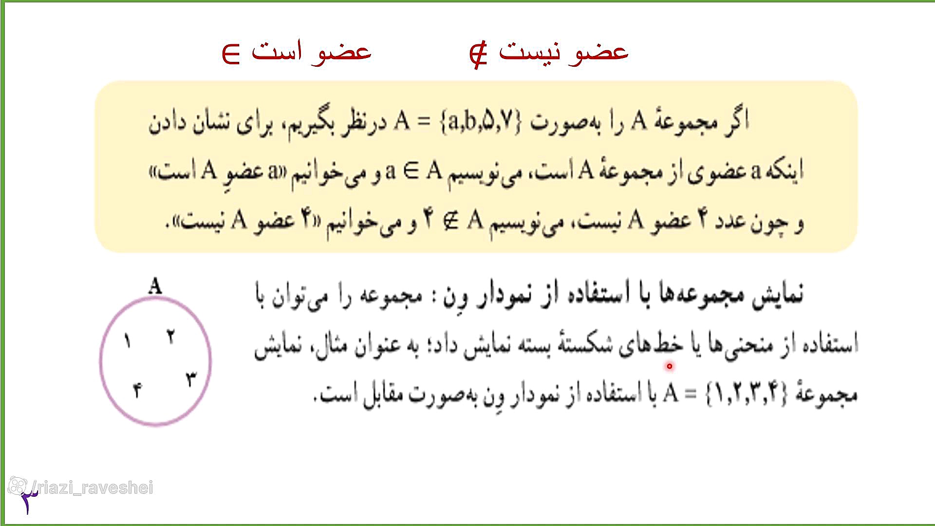 ریاضی نهم فصل 1 معرفی مجموعه قسمت اول زمان708ثانیه