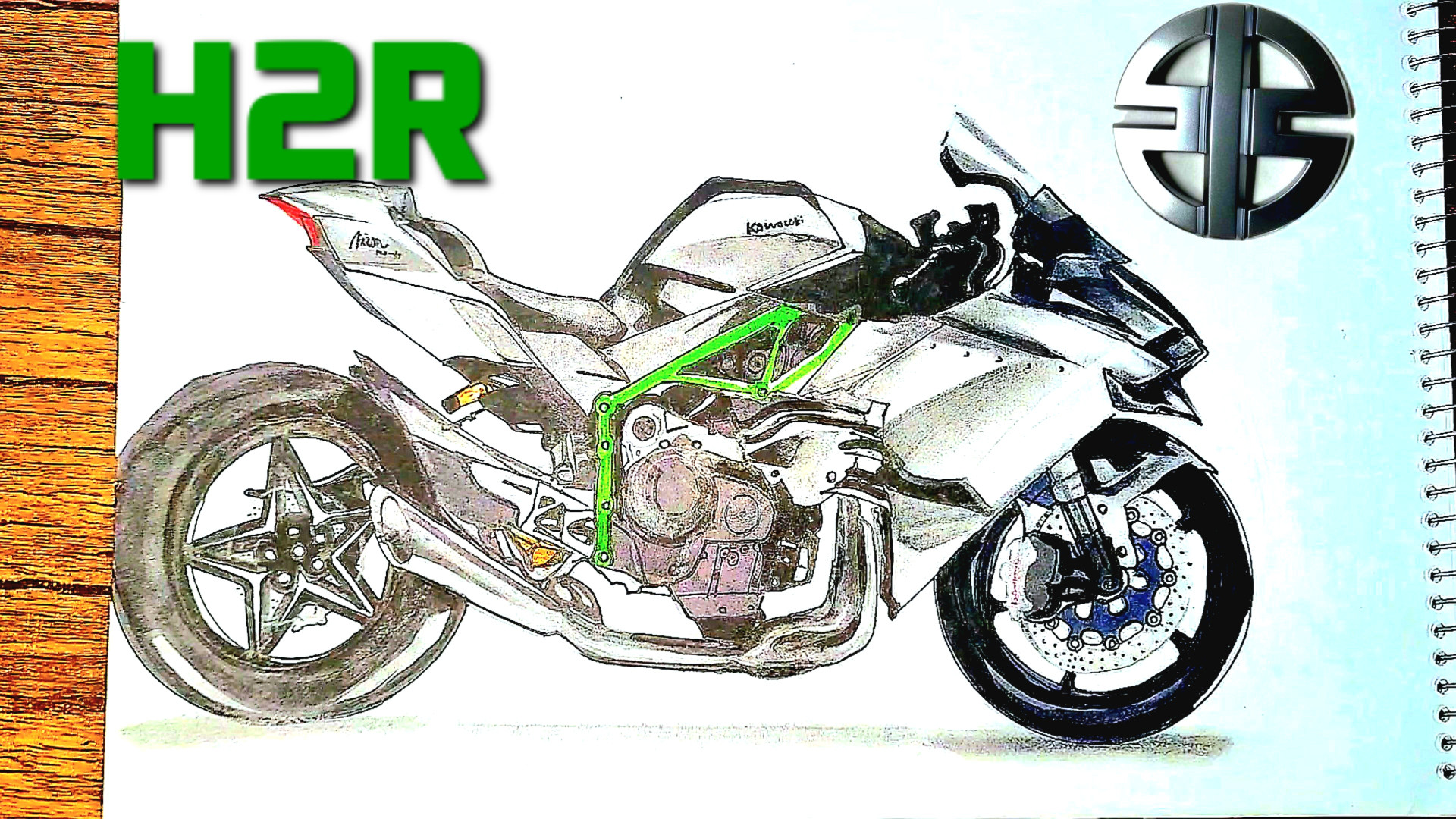 نقاشی کاوازاکی اچ دو آر / h2r /نقاشی موتور سنگین /cb1300 /cbr1000 ASO Test