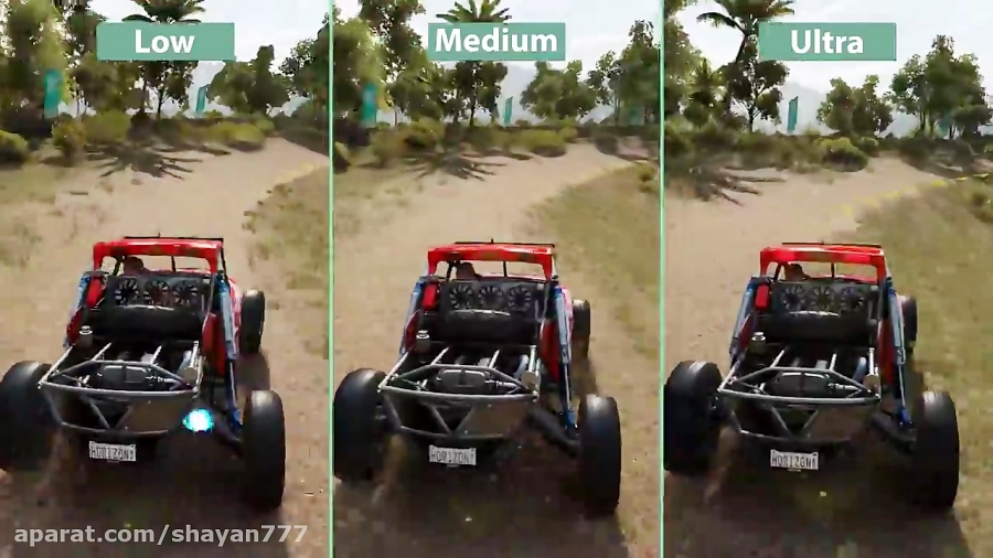 مقایسه گرفیکی Forza Horizon 3 روی pc