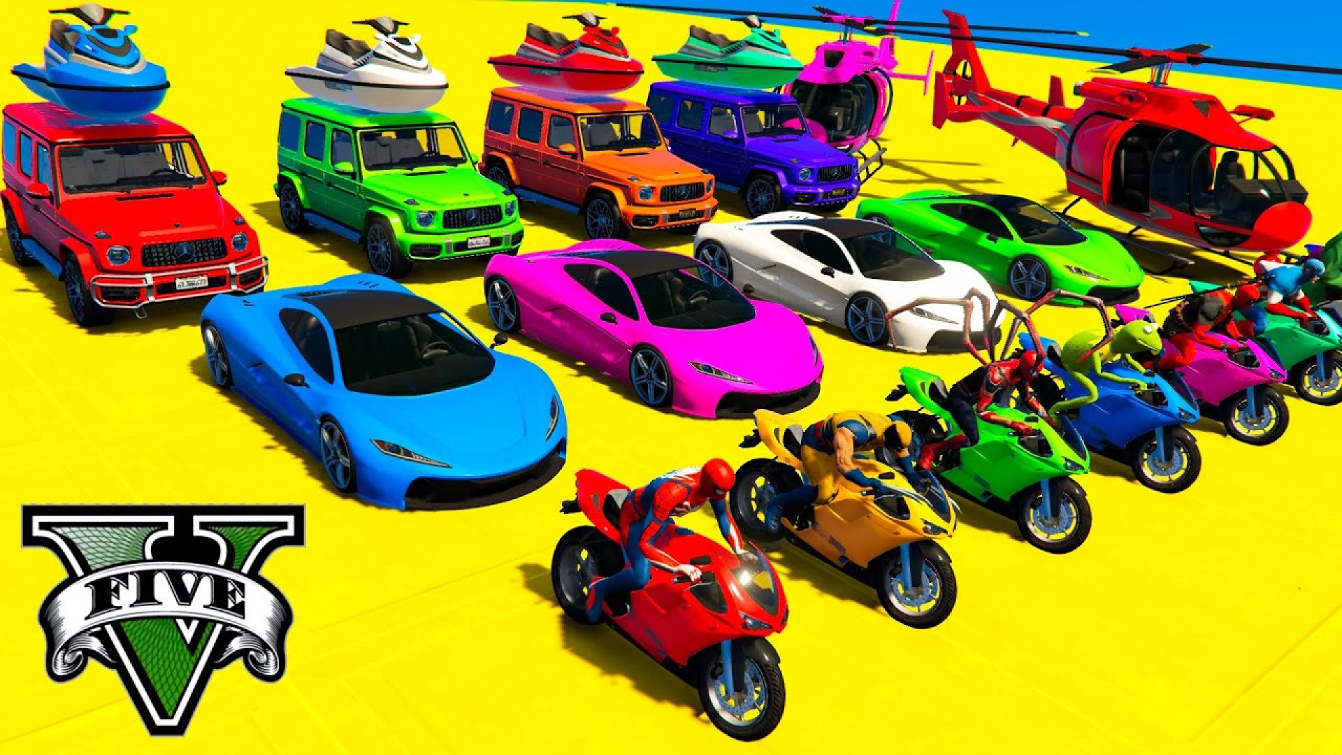 مرد عنکبوتی در مگا رمپ و رانندگی با ماشین، قایق و هلی کوپتر GTA V : اسپایدرمن لیپوساکشن