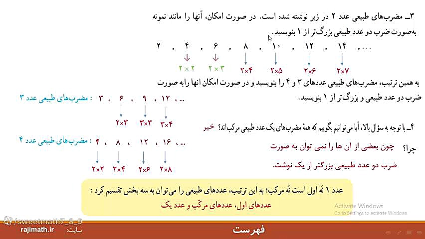 تدریس خط به خط ریاضی 8 فصل دوم درس اول، معرفی اعداد اول زمان2078ثانیه