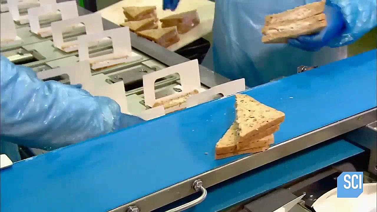 نحوه تولید ساندویچ های آماده مصرف در کارخانه ها زمان324ثانیه