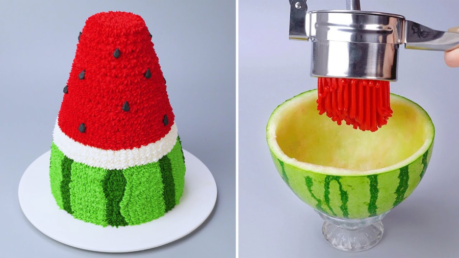 کیک هندوانه خوشمزه | طرز تهیه کیک میوه ای