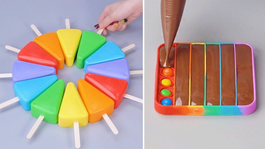 کیک بستنی رنگی - تزیین کیک رنگارنگ - زیباترین ایده های کیک